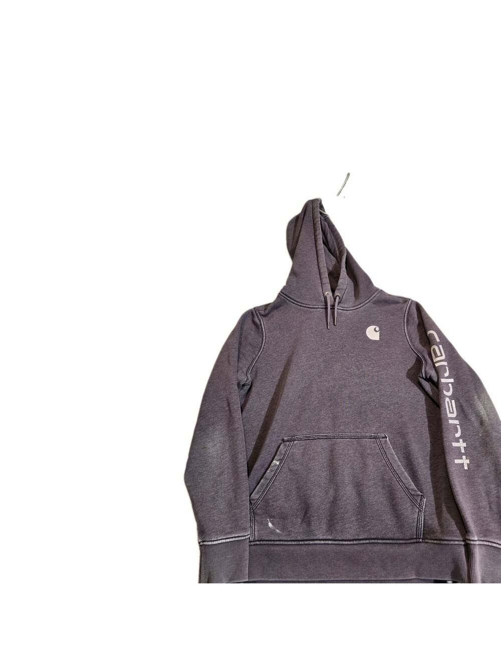 Carhartt Hoodie Medium Purple Relaxed Fit Spell Out Fleece Pullover Skater Work